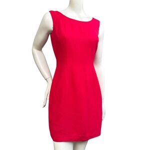 Nina K Red Mini Dress Cross Back Cut Out Sleeveless Sheath Vintage 90s Party 6